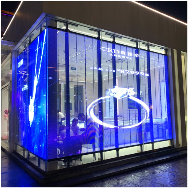 P3.91-P7.8 Vollfarbglas-Innenwandmontage, transparenter LED-Bildschirm f&uuml;r Einkaufszentrum